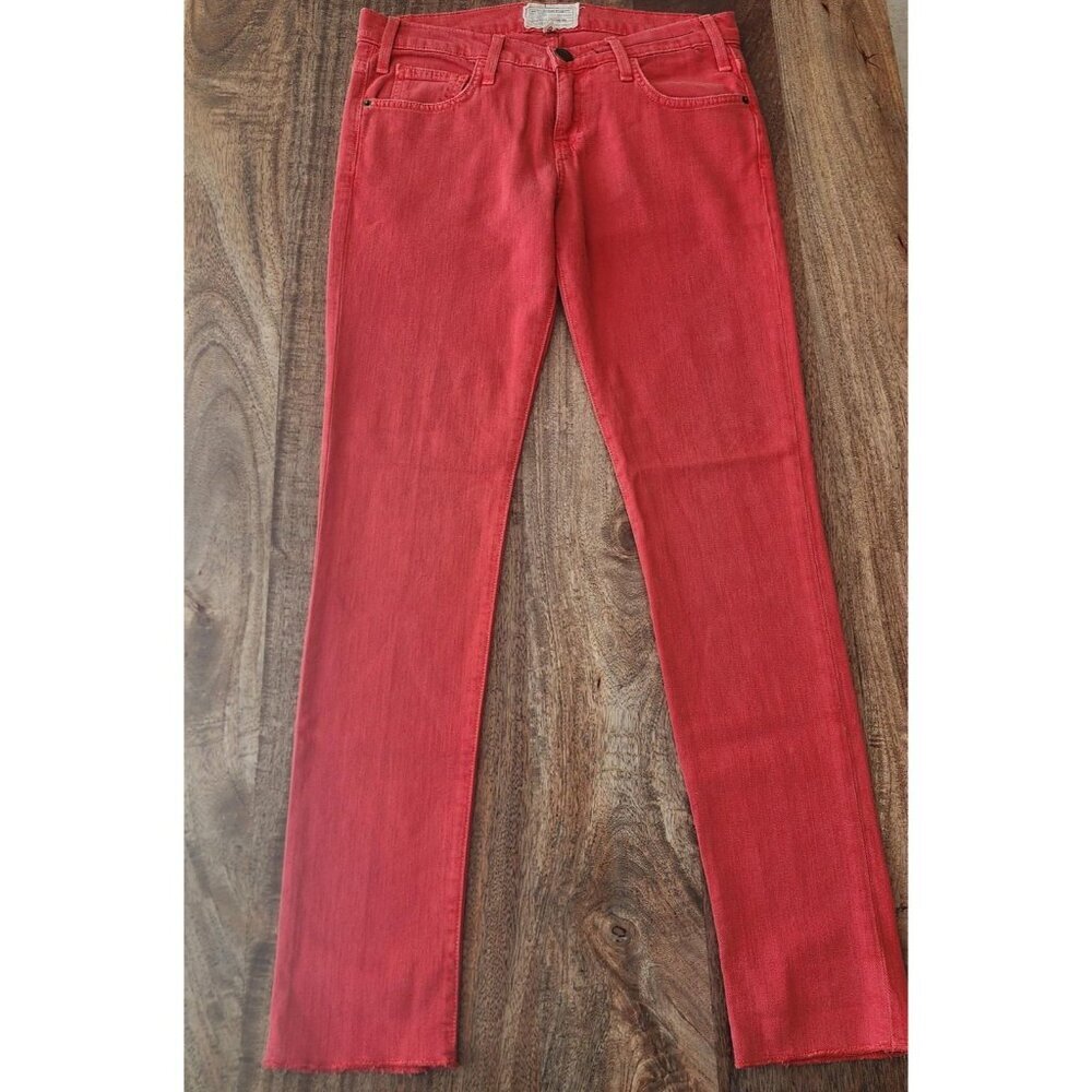 Current/Elliott Jeans Womens 25 Fire Red The Roller Relaxed Boyfriend Made USA